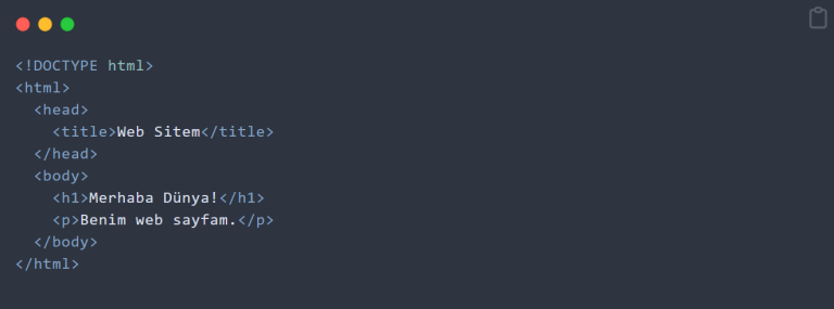 HTML Dosyası Oluşturma